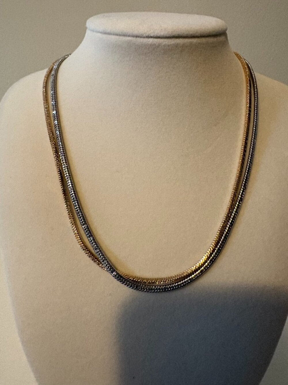 Park Lane VIPER Two-Tone Gold and Silver Snake Chain Necklace